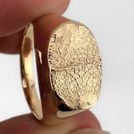 Large Oval Pet Print Impression Signet Ring
