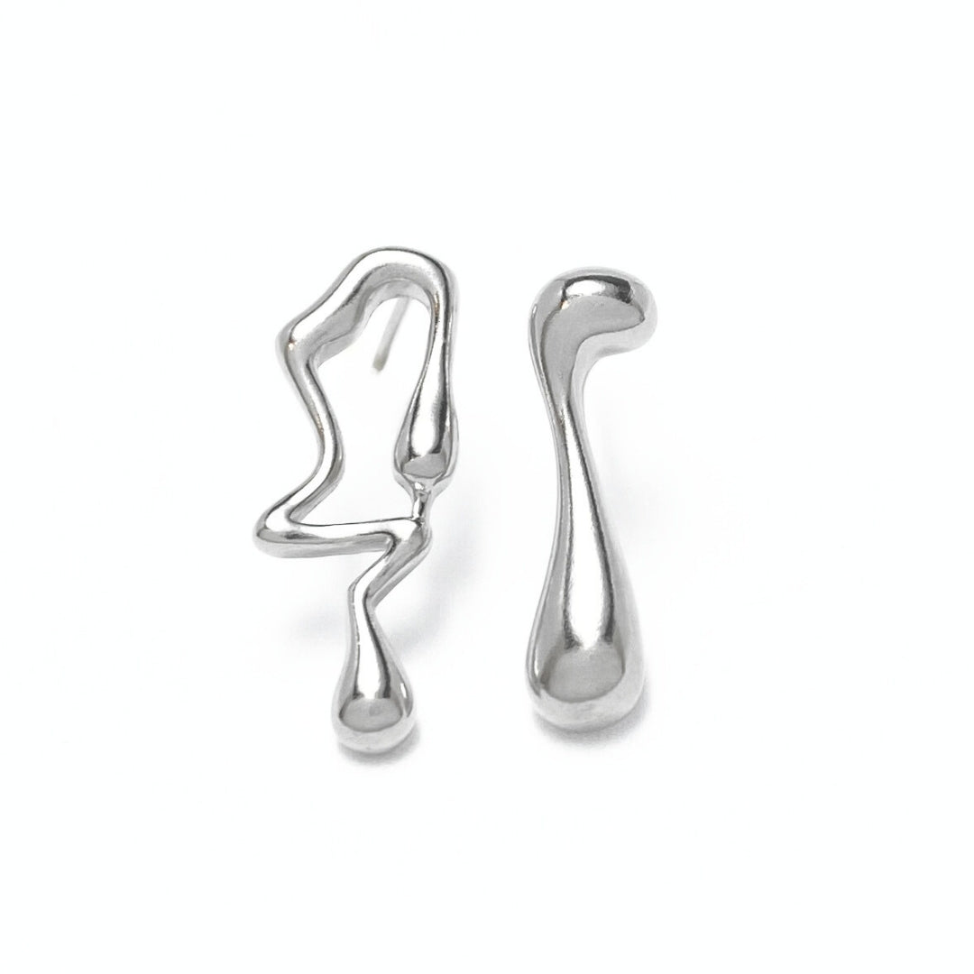 Sterling silver lava drop studs