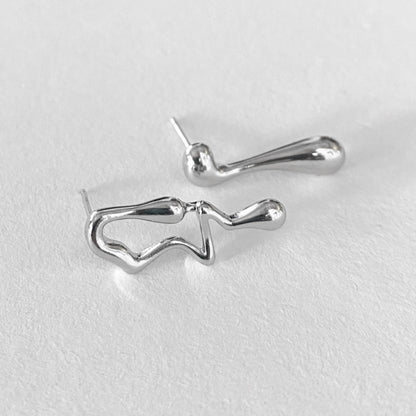 Sterling silver lava drop stud earrings