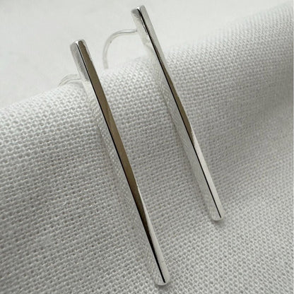 Longline silver earrings