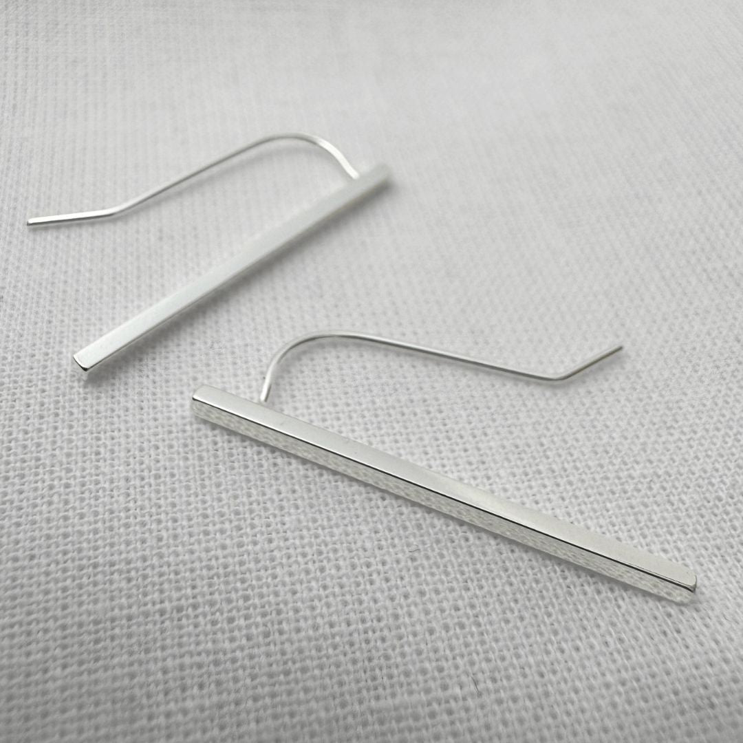 Longline silver earrings