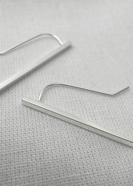 Longline silver earrings