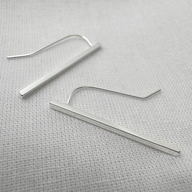 Longline silver earrings