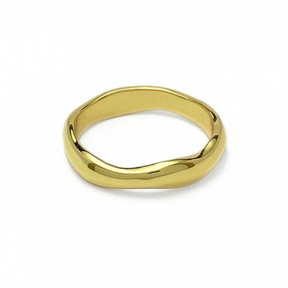 Gold irregular wave ring band