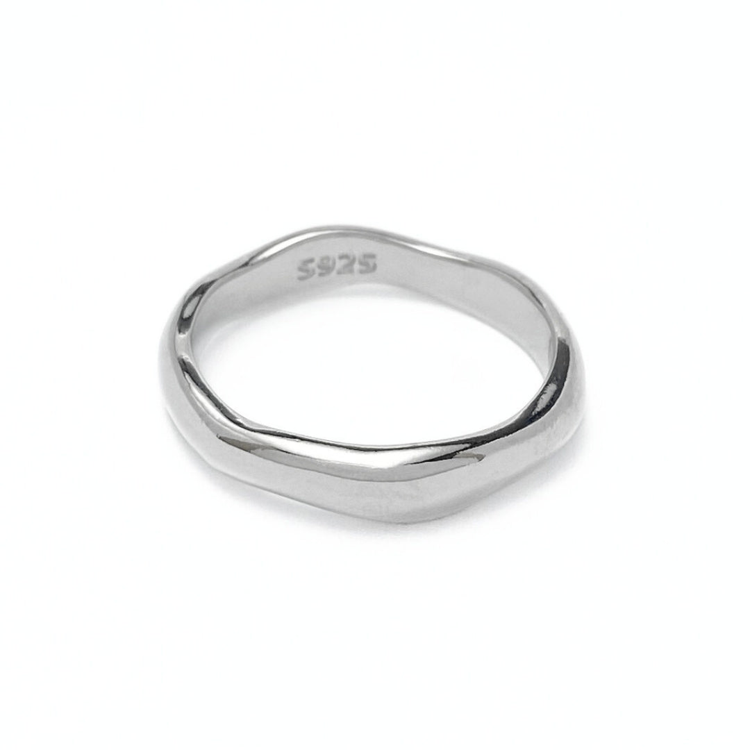 Sterling silver irregular wave ring