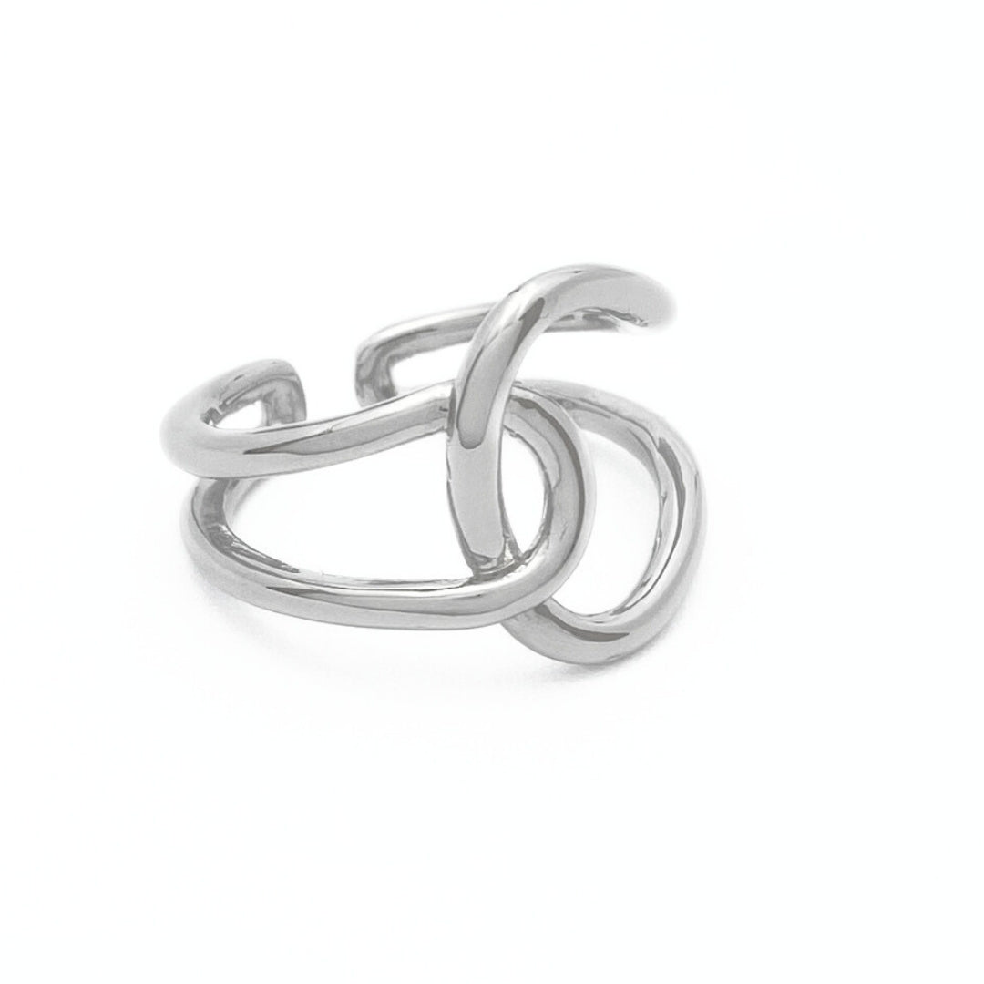 Sterling silver double loop ring