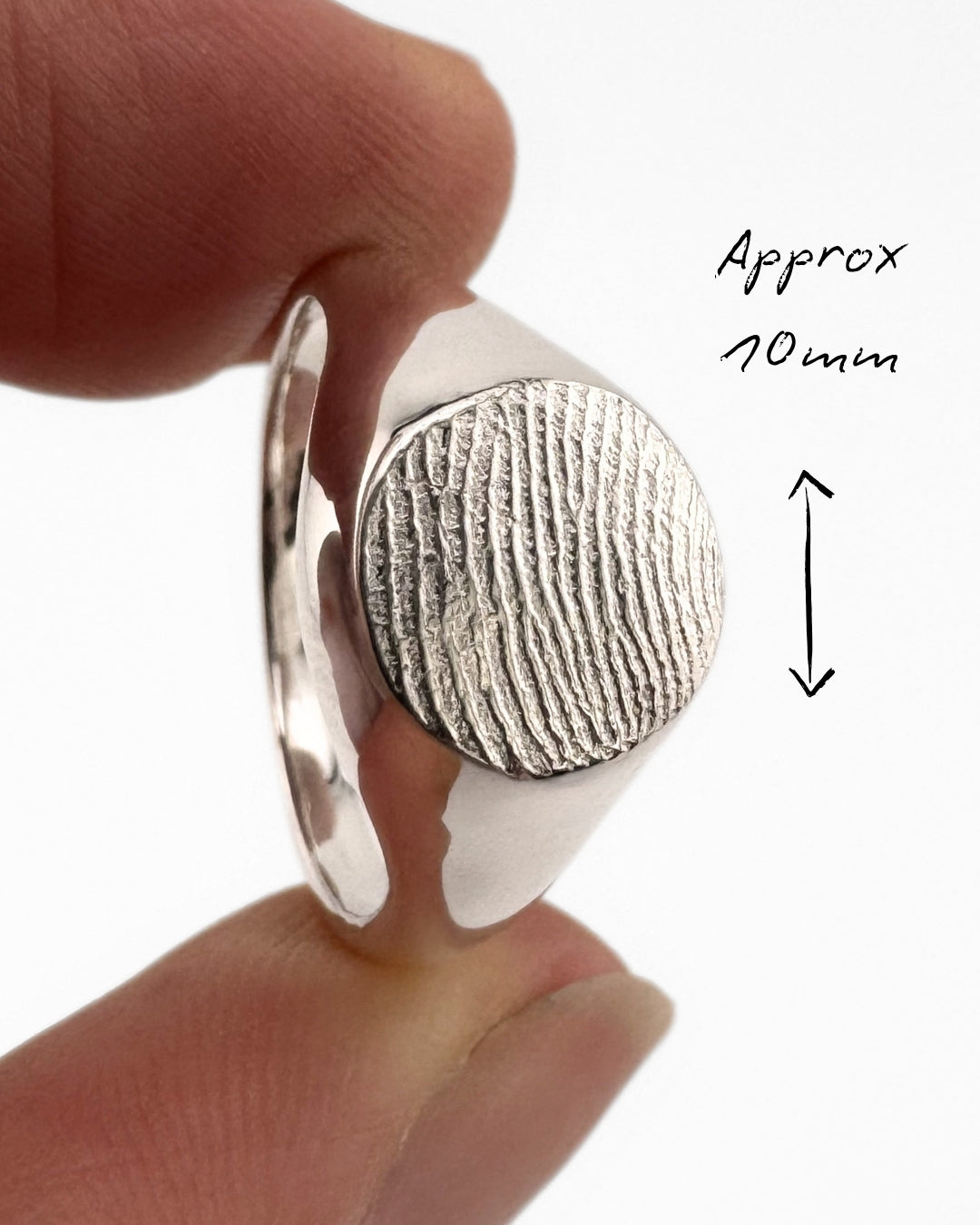 Mini Fingerprint Impression Signet Ring