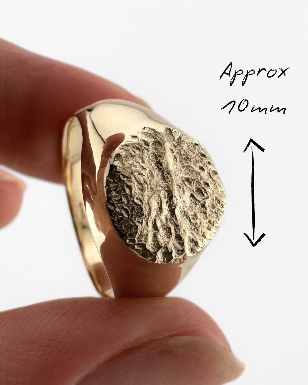 Small gold signet ring with dog's nose print impression