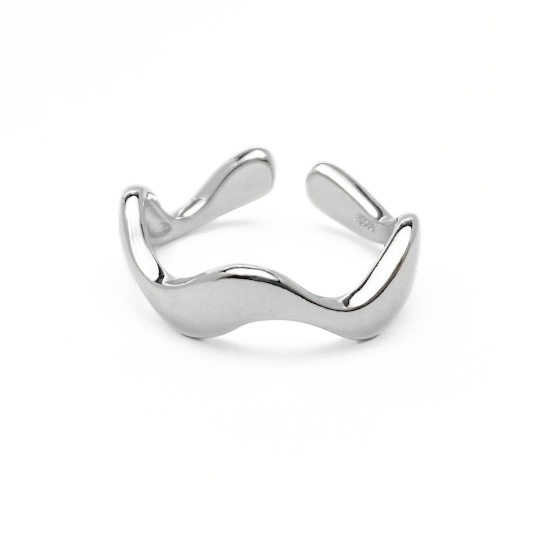 Sterling silver adjustable wave ring