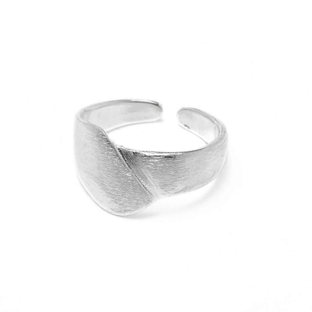 Brushed sterling silver adjustable ring