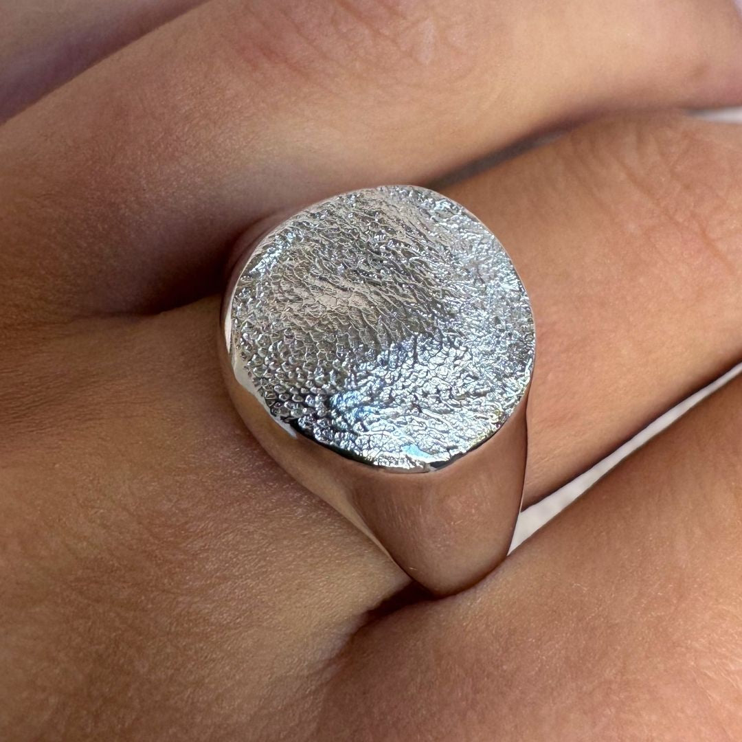 Large Pet Print Impression Signet Ring