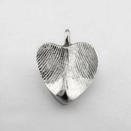Sterling silver fingerprint heart pendant