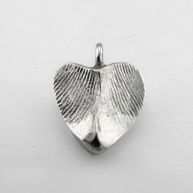 Sterling silver fingerprint heart pendant