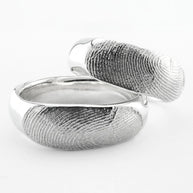 Fingerprint or Pet Print Ring Band in Sterling Silver or 9ct Gold