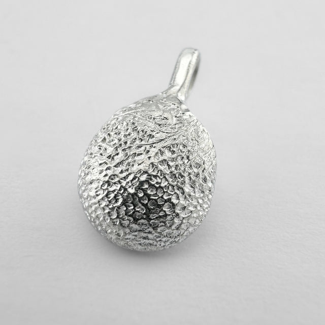 Sterling silver dogs paw print pendant on light grey background