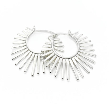 Sun shaped hoop earrings