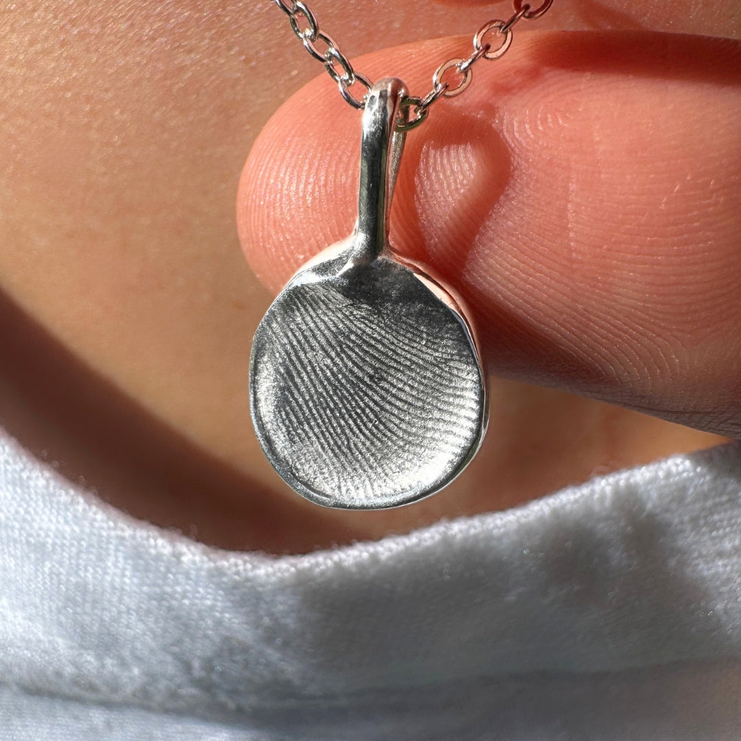 Fingerprint Impression Pendant in Sterling Silver