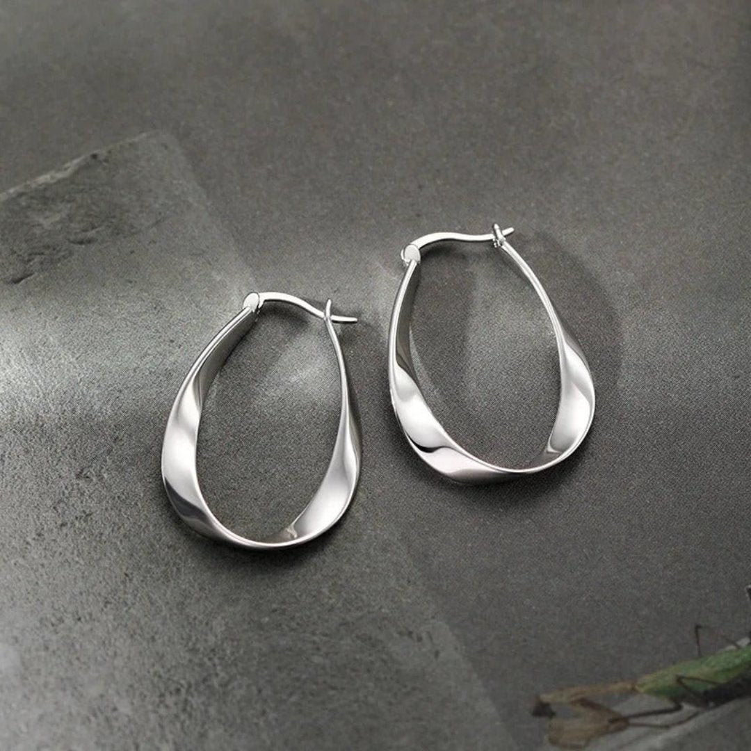 Twisted Sterling Silver Hoop Earrings