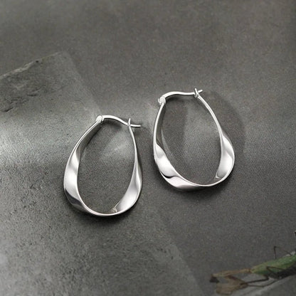 Twisted Sterling Silver Hoop Earrings