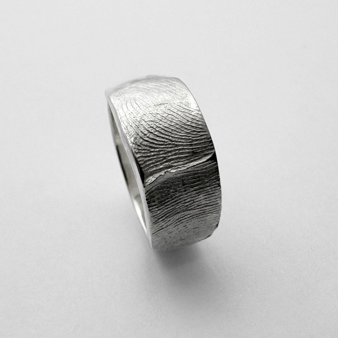 Sterling silver fingerprint ring band