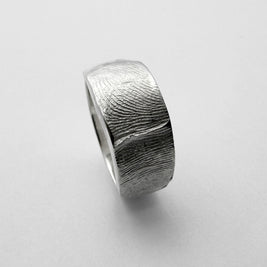 Sterling silver fingerprint ring band