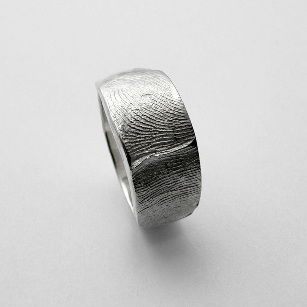 Sterling silver fingerprint ring band