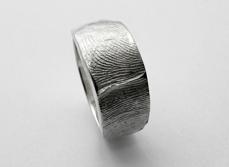 Sterling silver fingerprint ring band